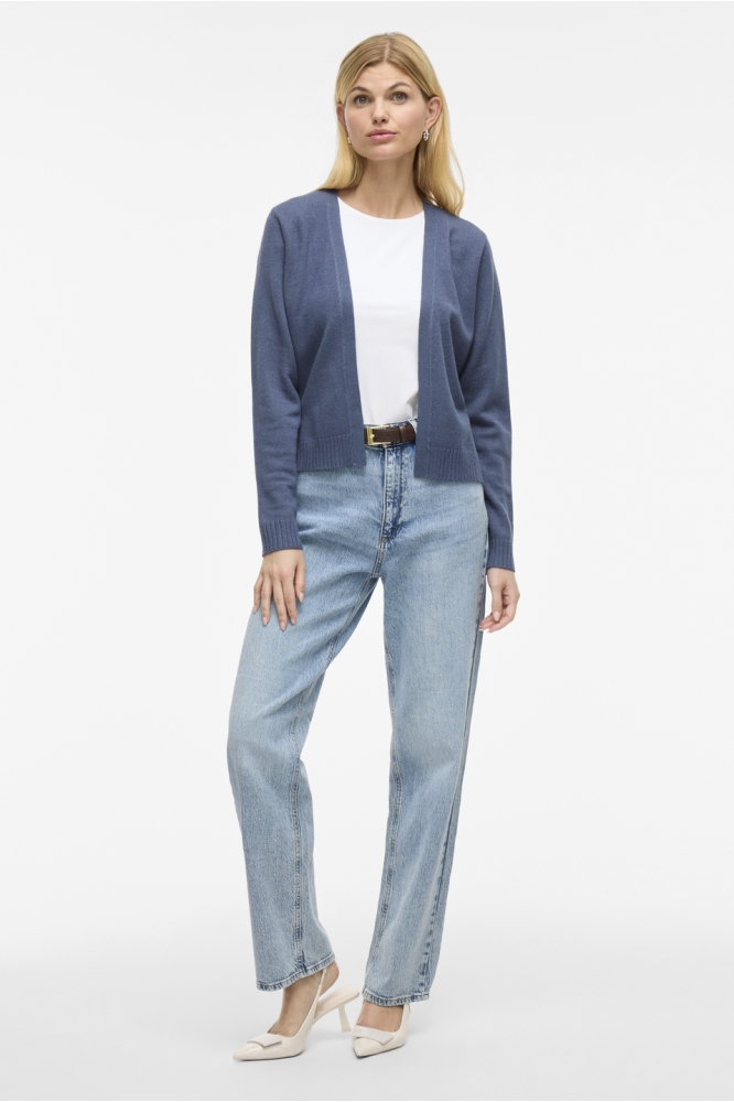 VIRIL SHORT L/S KNIT CARDIGAN-NOOS 14060800 VINTAGE INDIGO/DARK MELANGE